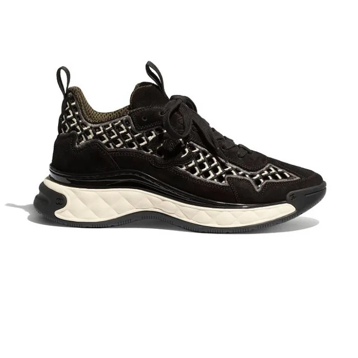 Chanel Suede Calfskin &amp; Embroidery Black