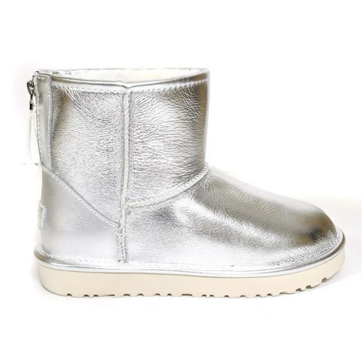 Classic Mini Logo Zip Shine Silver Metallic
