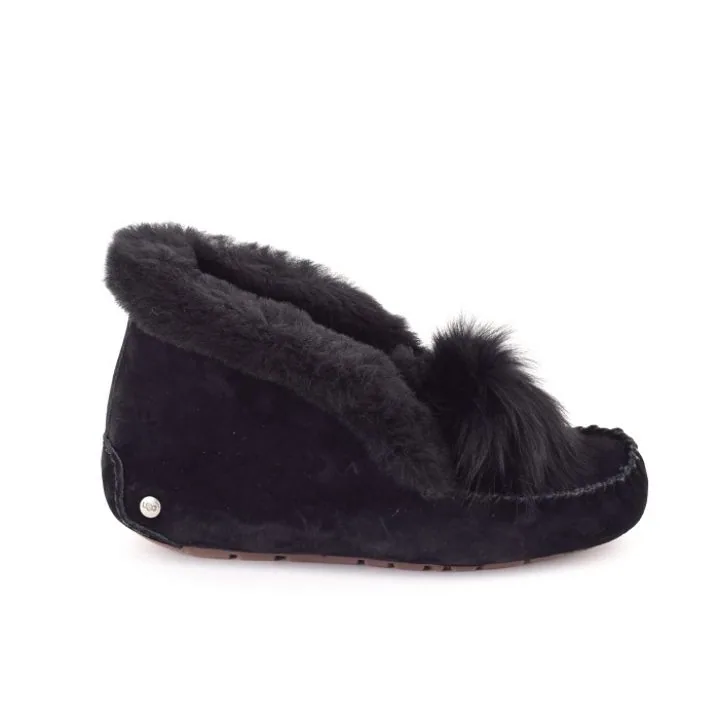 Женские мокасины Ugg Alena Pom-Pom Black