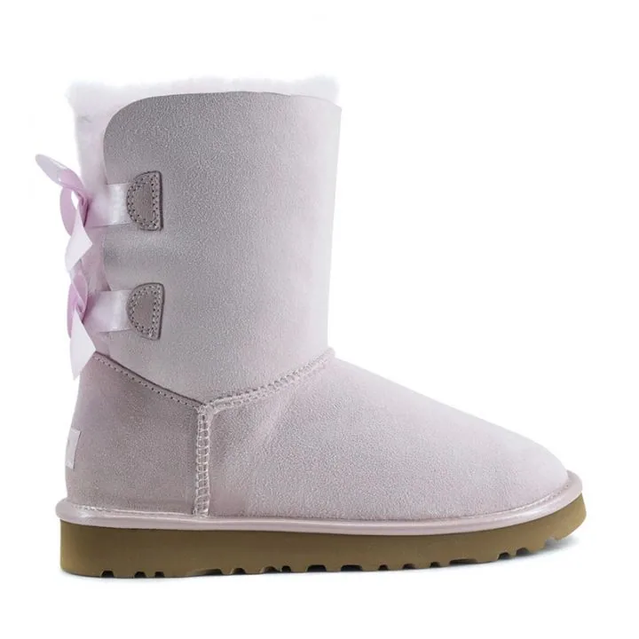 Женские угги Ugg Bailey Bow II Metallic Seashel Pink