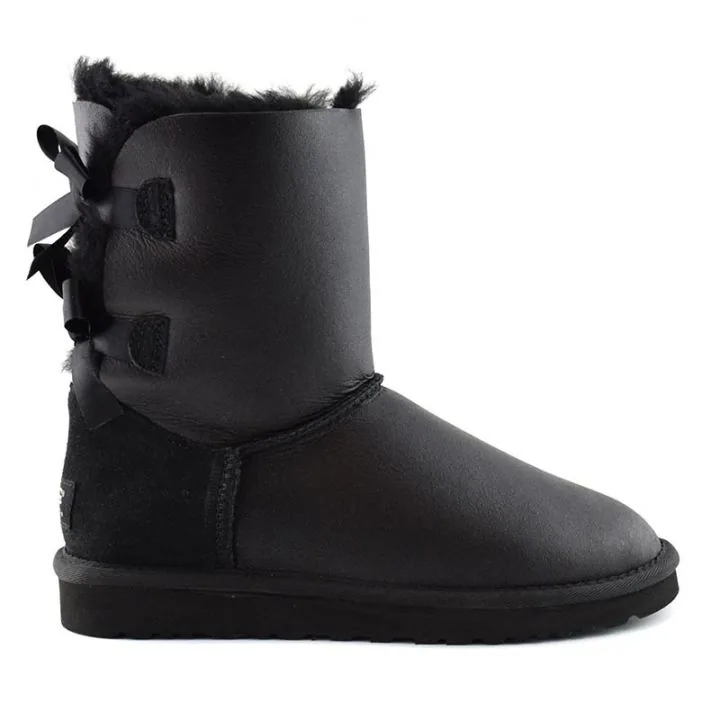 Женские угги Ugg Bailey Bow Metallic Black