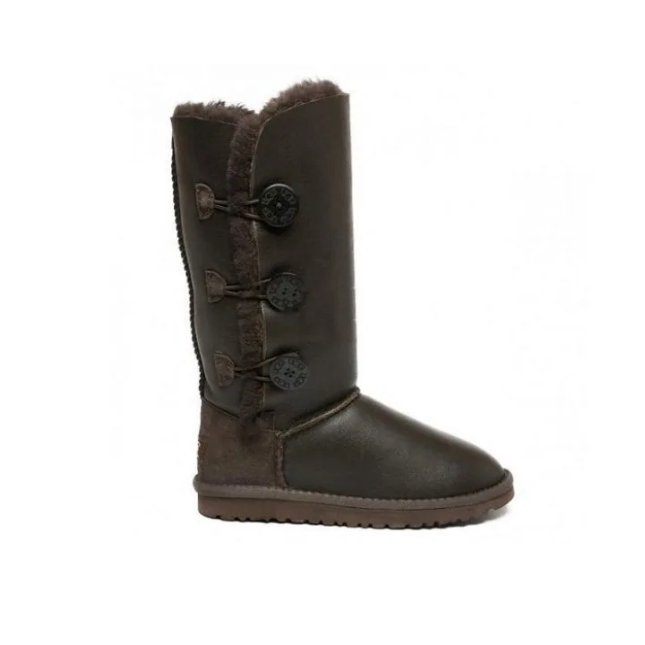Женские угги Ugg Bailey Button Triplet Chocolate Metallic