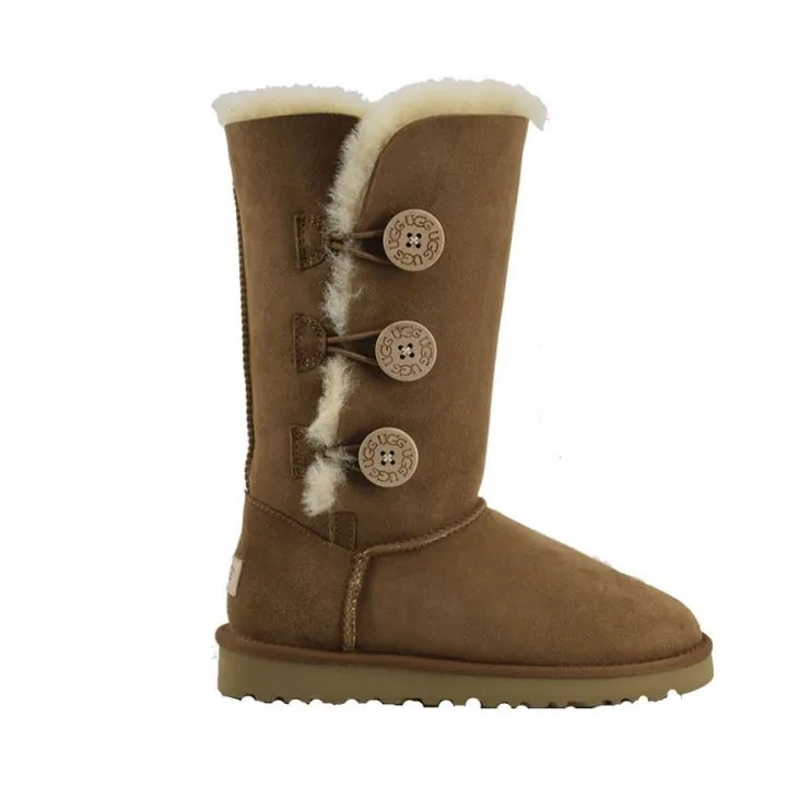 Женские угги Ugg Bailey Button Triplet II Chestnut