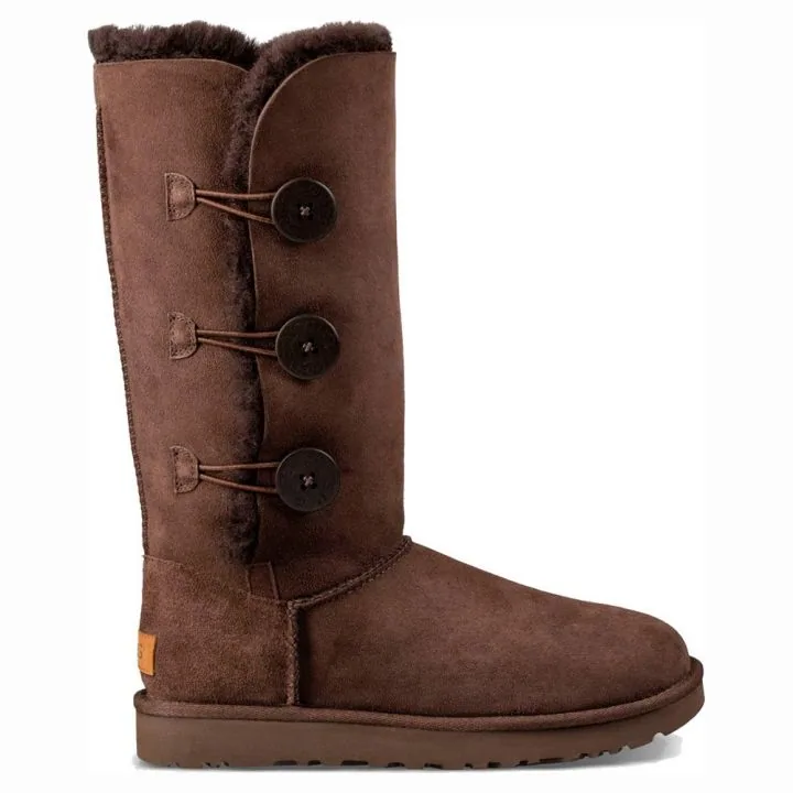Женские угги Ugg Bailey Button Triplet II Chocolate