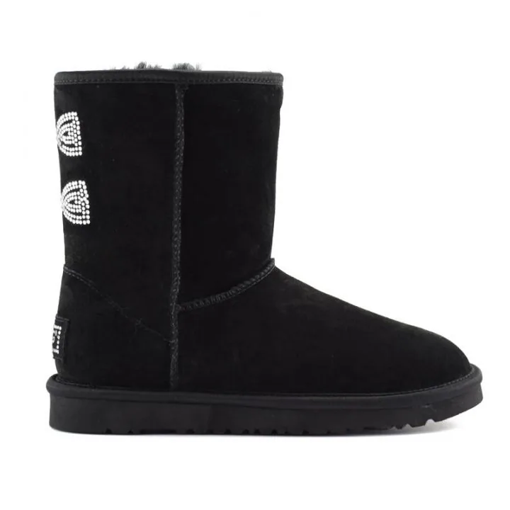 Женские угги Ugg Classic Short Crystal Bow Black