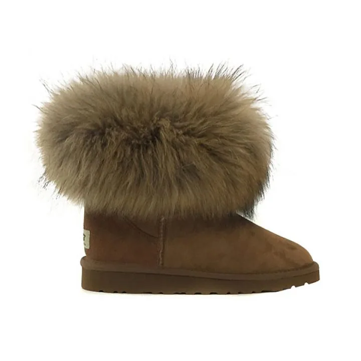 Женские угги Ugg Fox Fur Chestnut