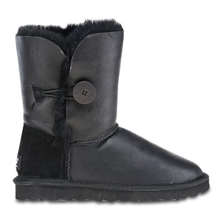 Детские угги Ugg Kids Bailey Button Metallic Black