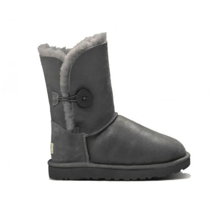 Детские угги Ugg Kids Bailey Button Metallic Grey