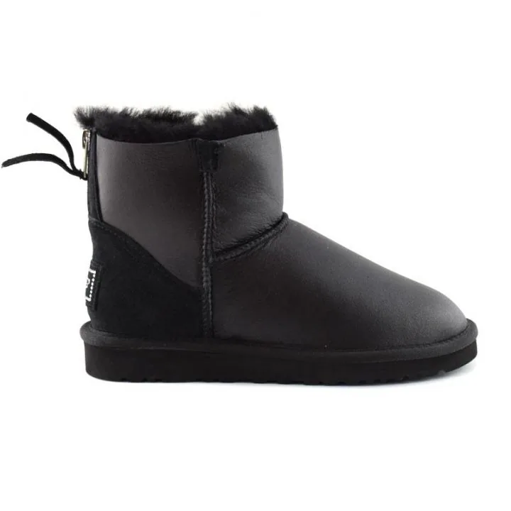 Женские угги Ugg Mini ZIP Black Metallic