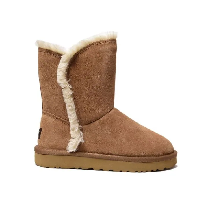 Женские угги Ugg Women's Classic Short Fluff High-Low Chestnut
