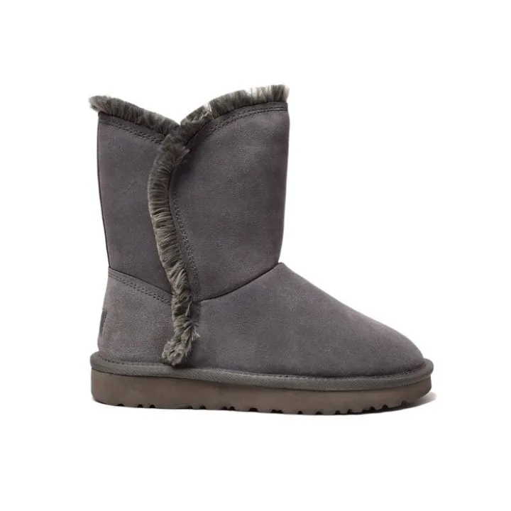 Женские угги Ugg Women's Classic Short Fluff High-Low Grey