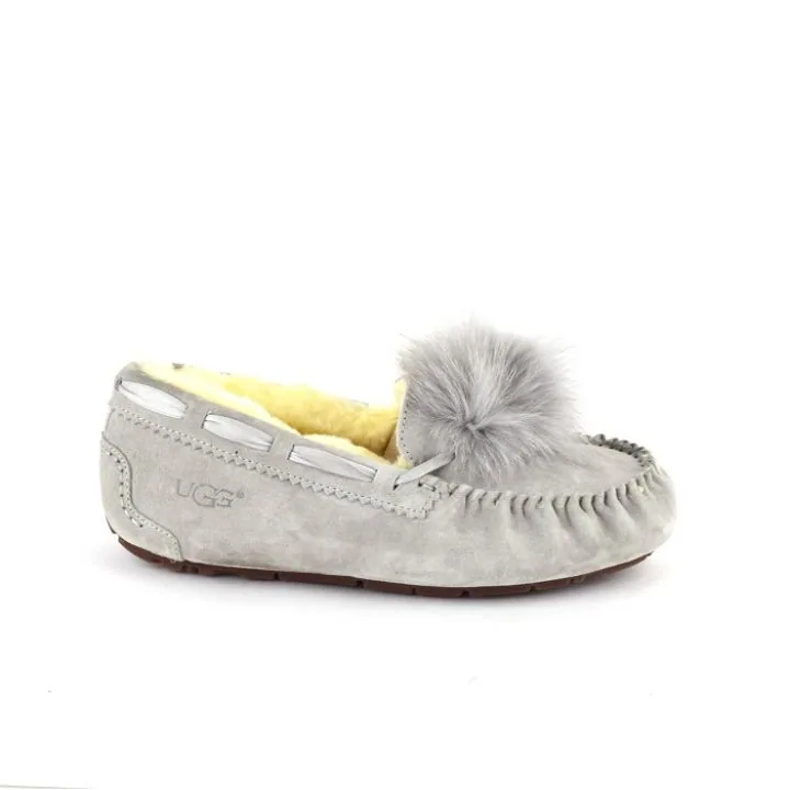 Женские мокасины Ugg Women's Dakota Pom Pom Grey Violet
