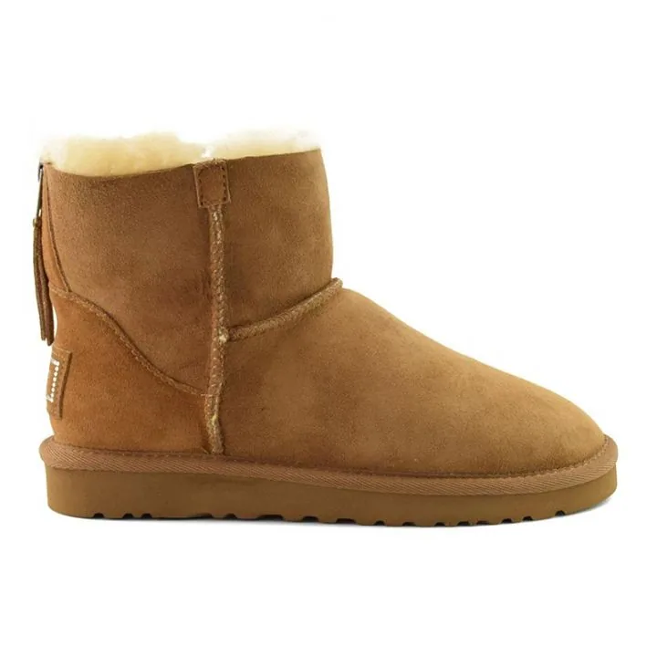 Женские угги Ugg ZIP Mini Chestnut